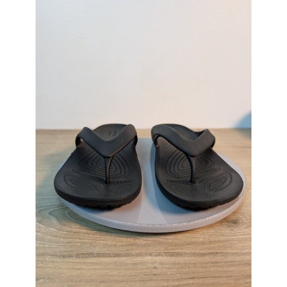 Crocs Womens Kadee II Flip Flop Sandals Black Rubber Slip On Iconic Comfort  10 - Picture 2 of 8
